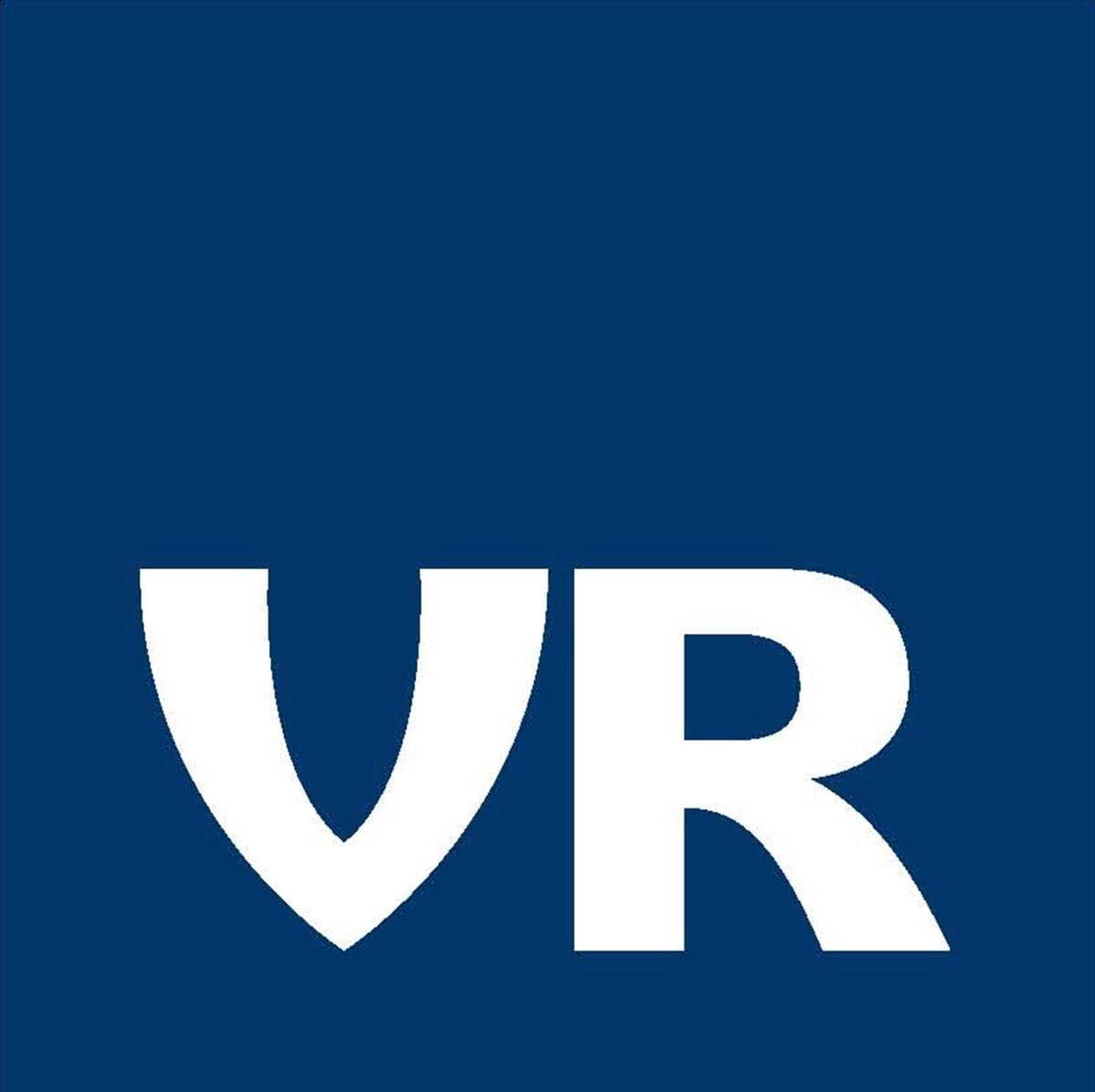 VR logo an texta stort