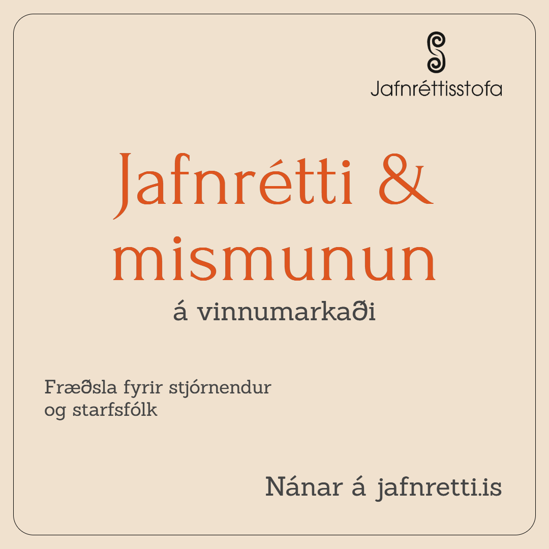 Auglýsing Námskeið Jafnréttisstofa